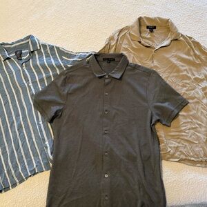 Men's Size M Short Sleeve Button-Up Shirt Multicolor Bundle